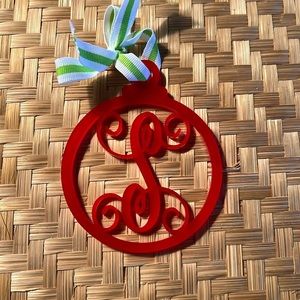 *NEW* red “S” circle acrylic ornament